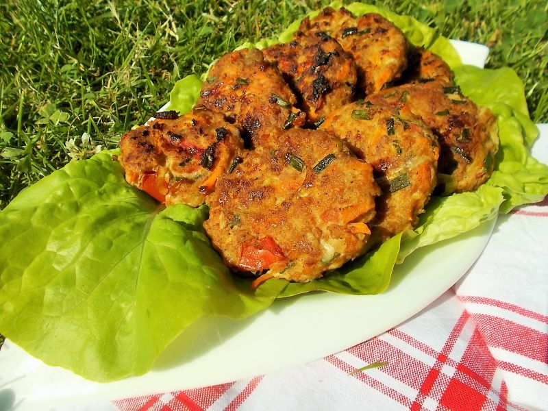 Placuszki warzywne na mięsie mielonym