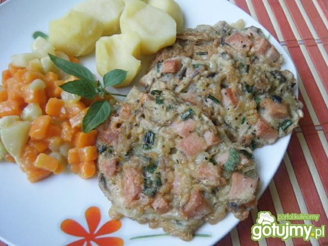 Placuszki z mortadeli i pieczarek