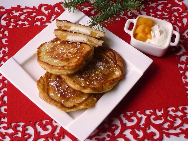 Placuszki z serem i owocami kaki