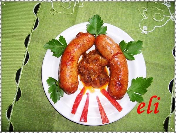 Podsmażana biała kiełbasa Eli