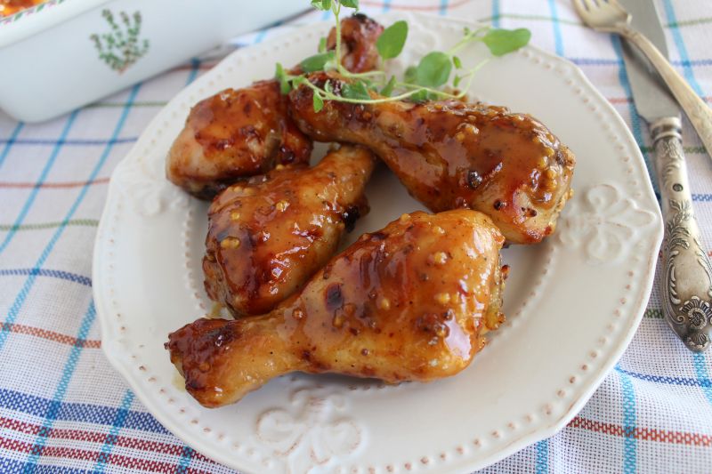 Podudzia w musztardowo - miodowej marynacie