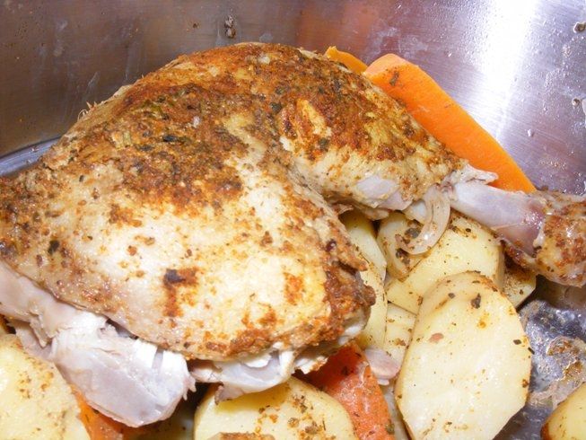 Podudzie z warzywami na parze Podudzie z warzywami na parze