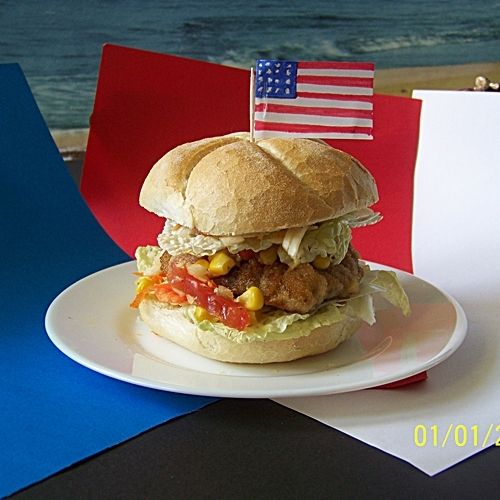 Podwójnie oszukany amerykański hamburger Podwójnie oszukany amerykański hamburger