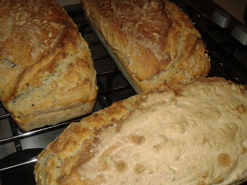 Podwójnie sezamowy chlebek na maślance i drożdżach