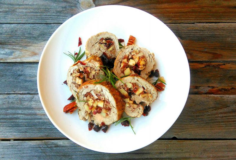 Polędwiczka faszerowana żurawiną, orzechami