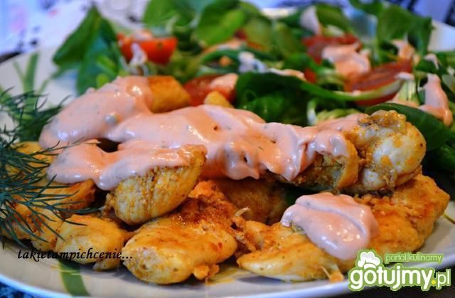 Polędwiczki gyrosowe na roszponce Polędwiczki gyrosowe na roszponce