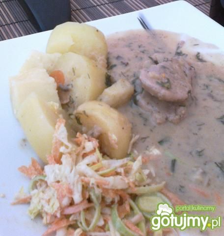 polędwiczki pod  śmietanową chmurką polędwiczki pod  śmietanową chmurką