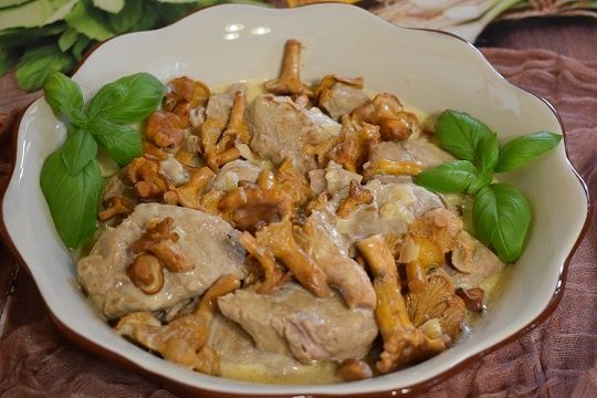 Polędwiczki w sosie z kurkami