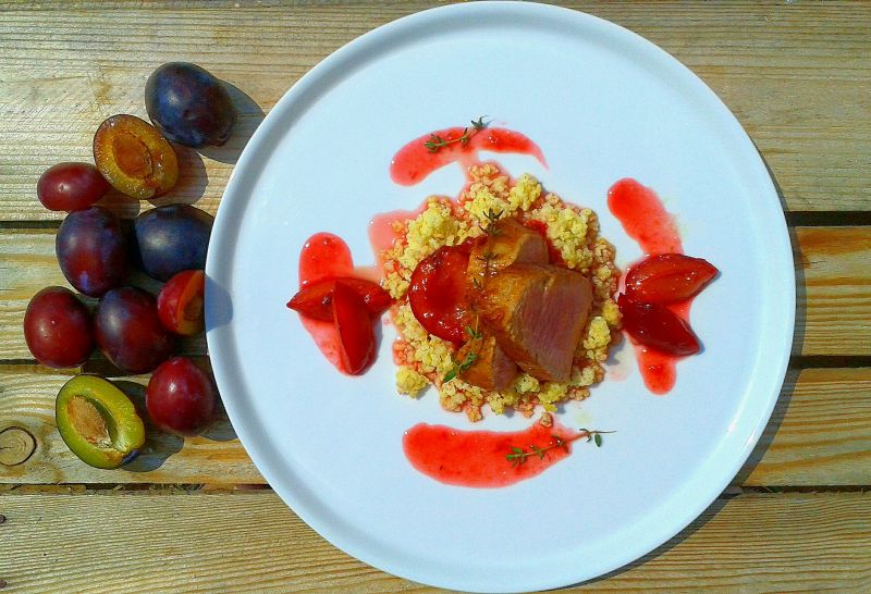 Polędwiczki wieprzowe  w sosie śliwkowym Polędwiczki wieprzowe  w sosie śliwkowym