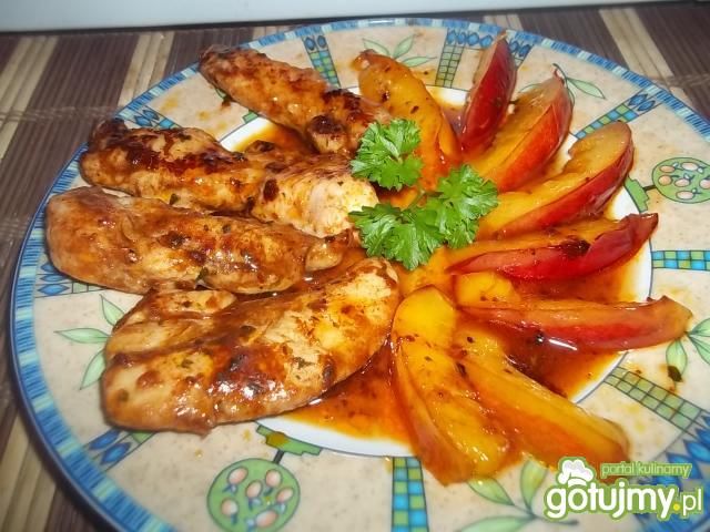 Polędwiczki z kurczaka z nektarynką