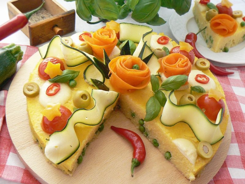 Polenta na łące z groszkiem Polenta na łące z groszkiem