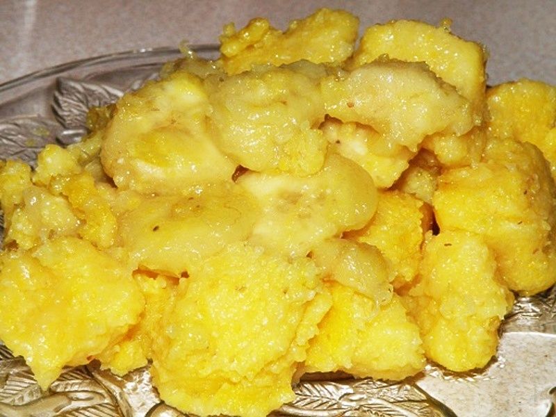 Polenta smażona z bananami