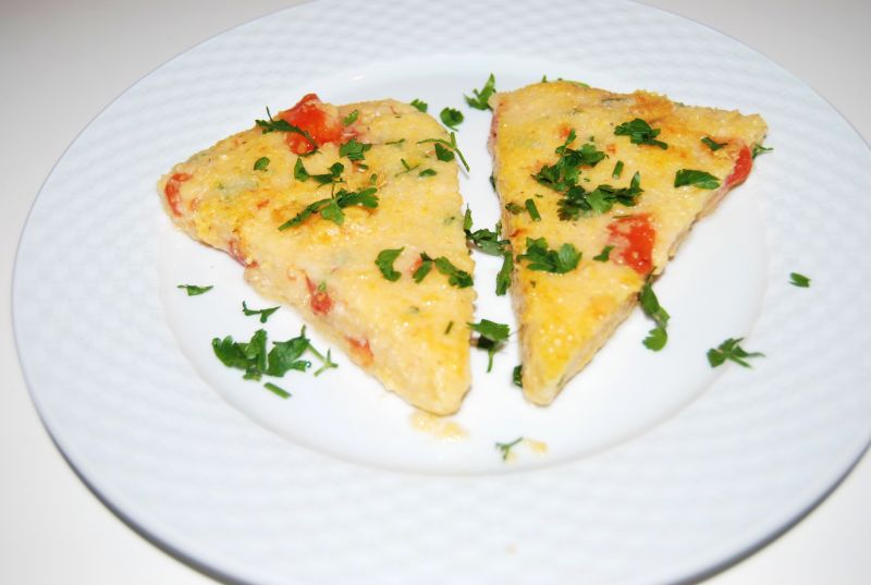 Polenta z pomidorami i serem