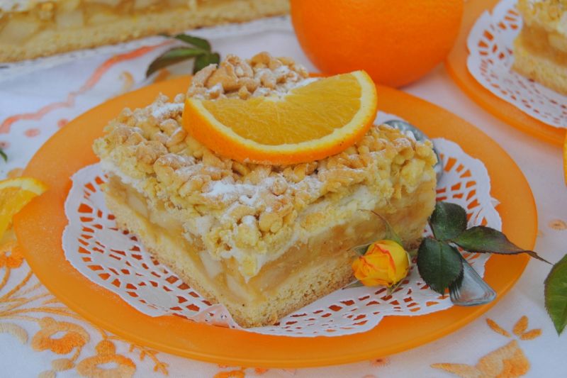 Pomarańczowa szarlotka z pianką Pomarańczowa szarlotka z pianką