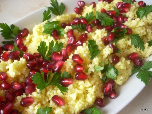 Pomarańczowe jagły z granatem  Pomarańczowe jagły z granatem