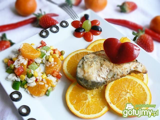 Pomarańczowy łosoś z sałatką 2 Pomarańczowy łosoś z sałatką 2
