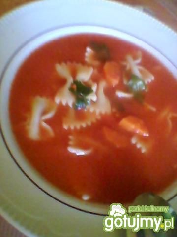 pomidorowa z kokardkami i papryką pomidorowa z kokardkami i papryką