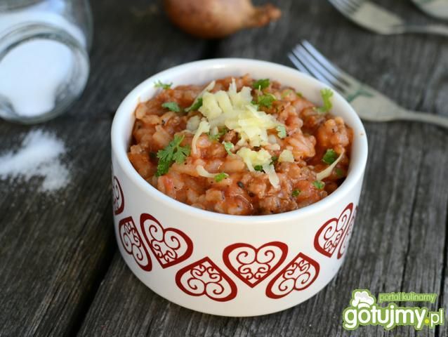 Pomidorowe risotto z mięsem mielonym Pomidorowe risotto z mięsem mielonym