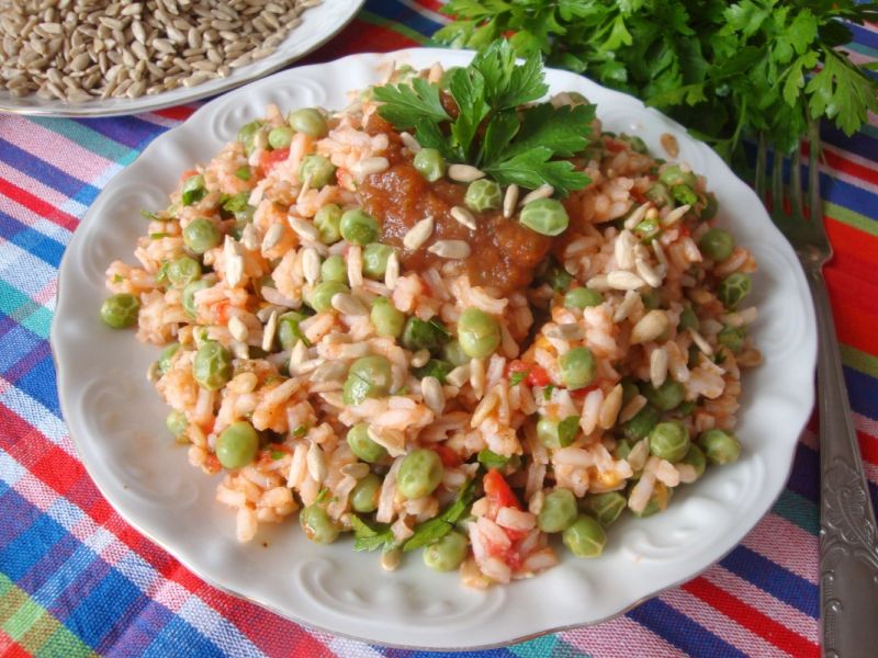 Pomidorowe risotto ze słonecznikiem Pomidorowe risotto ze słonecznikiem