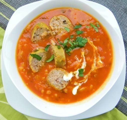 Pomidorówka dyniowa 2 z białą kiełbasą