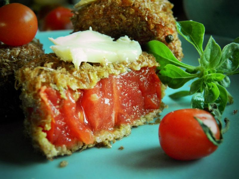 Pomidory w otrębowej panierce 