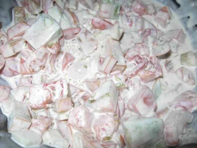 pomidory  w śmietanie