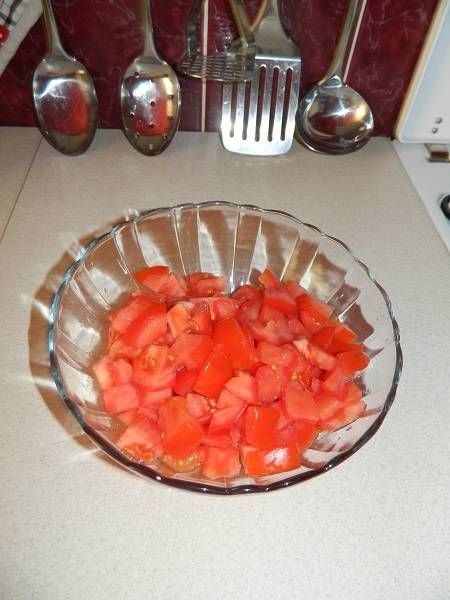 Pomidory z cebulą i ze śmietaną