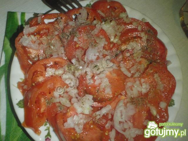 Pomidory z cebulą w occie balsamicznym  Pomidory z cebulą w occie balsamicznym