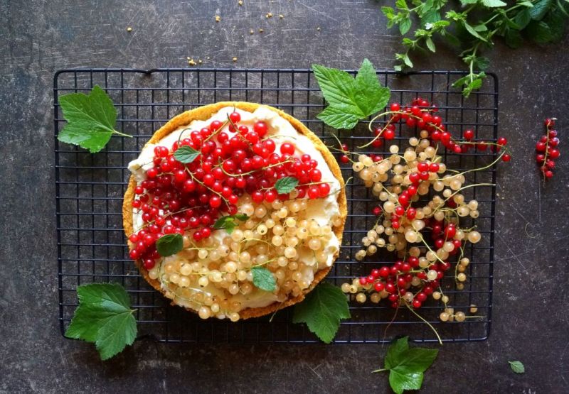 Porzeczkowa tarta z białą czekoladą