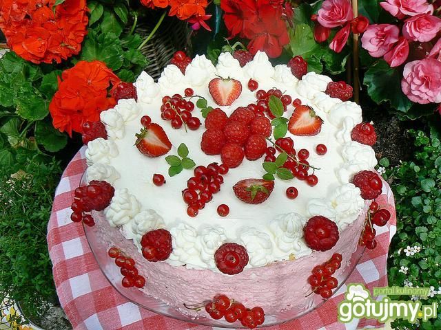 Porzeczkowo malinowy torcik