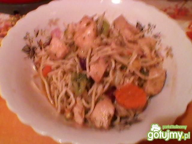 Potrawka z chińskim makaronem