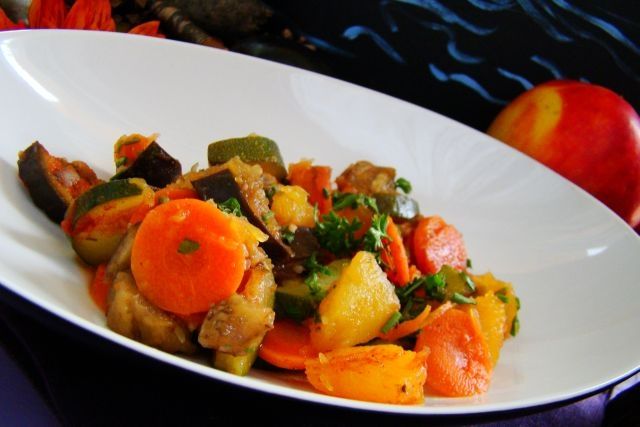 Potrawka z dyni kabaczka i bakłażana