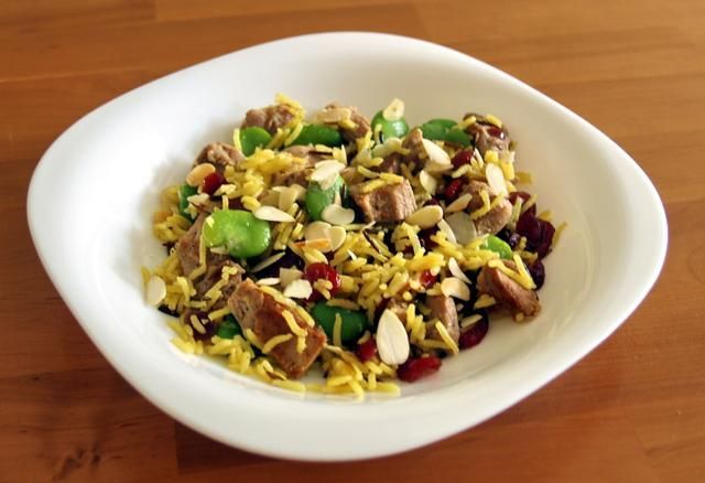 potrawka z indyka z bobem i żurawiną