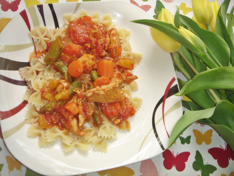 Potrawka z kurczaka ze szparagami Potrawka z kurczaka ze szparagami