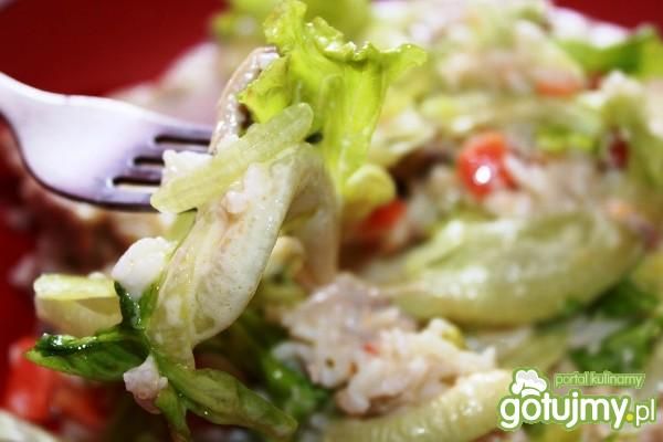 Potrawka z ryżu piersi kurczaka i sałaty Potrawka z ryżu piersi kurczaka i sałaty