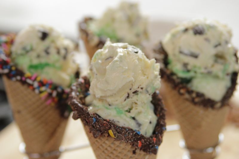 Potrójnie miętowe lody z czekoladą