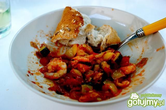 Prawie ratatouille z krewetkami