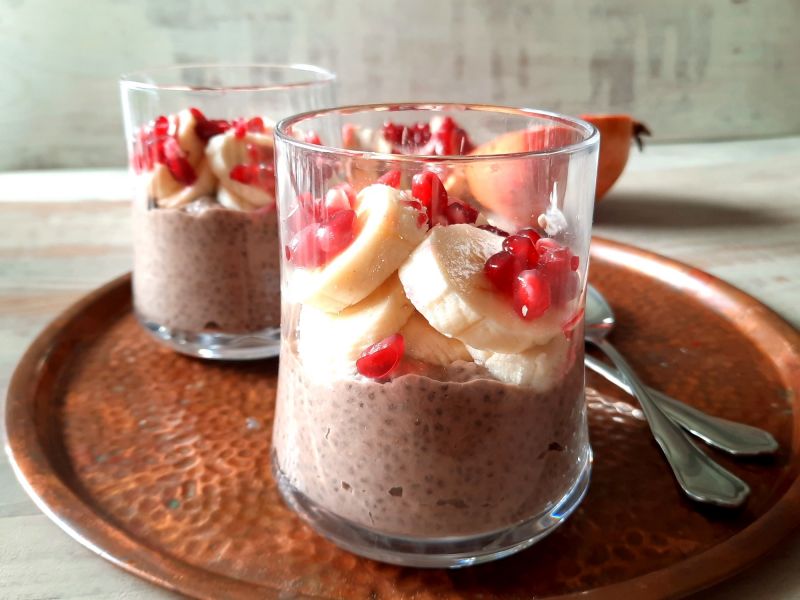 Proteinowy puding chia a'la Snickers Proteinowy puding chia a'la Snickers