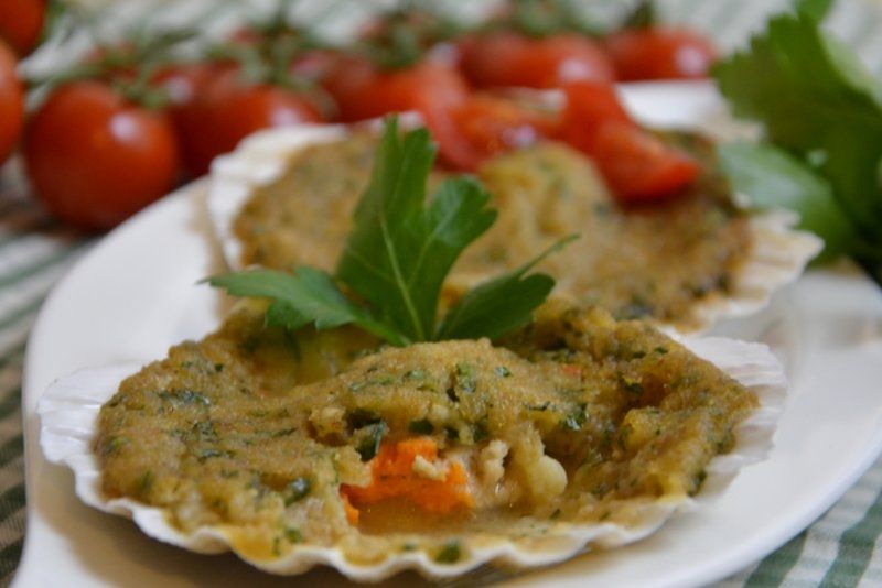 Przegrzebki zapiekane w panierce  Przegrzebki zapiekane w panierce