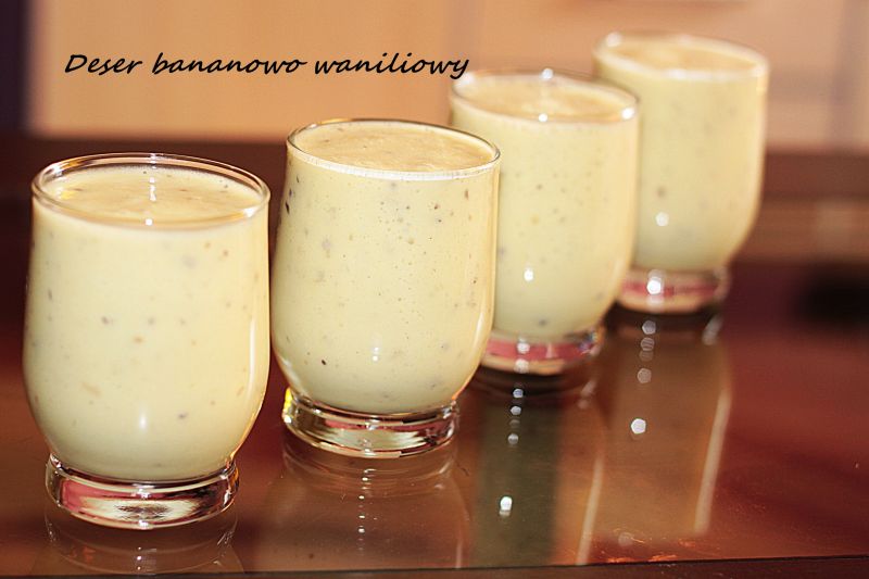 Przepyszny deser bananowo  waniliowo morelowy Przepyszny deser bananowo  waniliowo morelowy