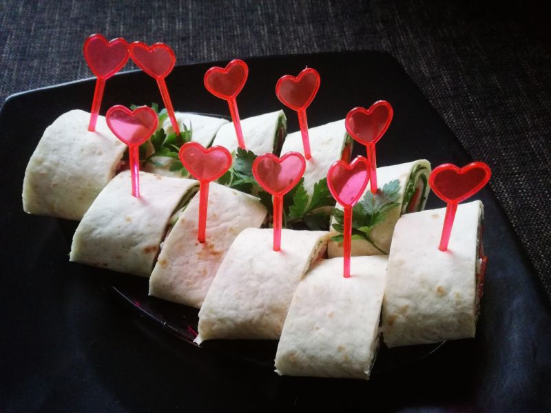 Przystawki z tortilli i schabu