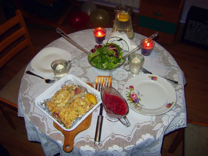 Pstrąg łososiowy pieczony w migdałach