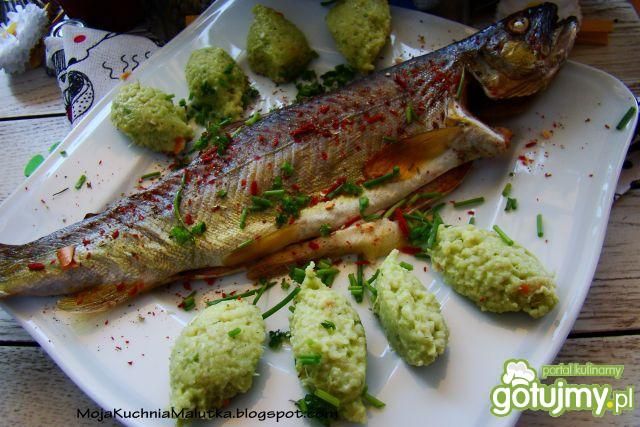 Pstrąg z kluseczkami z kuskusa i awokado Pstrąg z kluseczkami z kuskusa i awokado