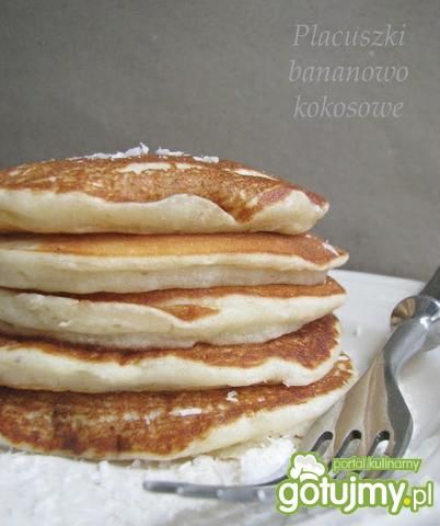 Puchate placuszki bananowo-kokosowe Puchate placuszki bananowo-kokosowe