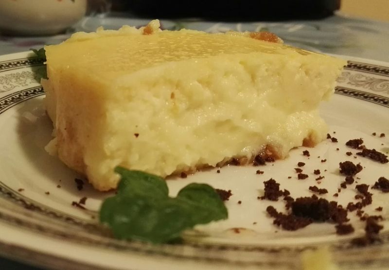 Puszysty sernik z ziemią czekoladową Puszysty sernik z ziemią czekoladową