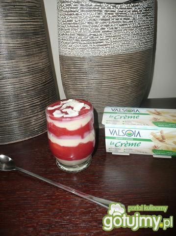 Pyszny deser z sojowym kremem waniliowym Pyszny deser z sojowym kremem waniliowym