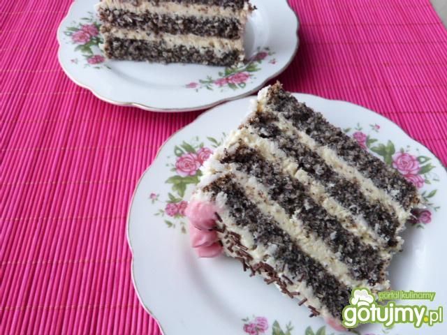 Pyszny tort makowy z kokosową masą