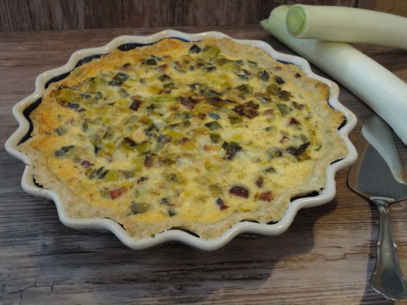 Quiche porowy z boczkiem   Quiche porowy z boczkiem