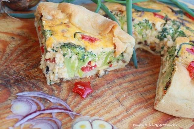 Quiche z ciastem drożdżowym