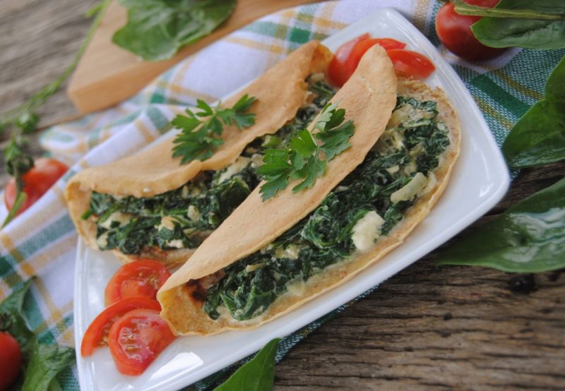 Razowo-szpinakowe naleśniki